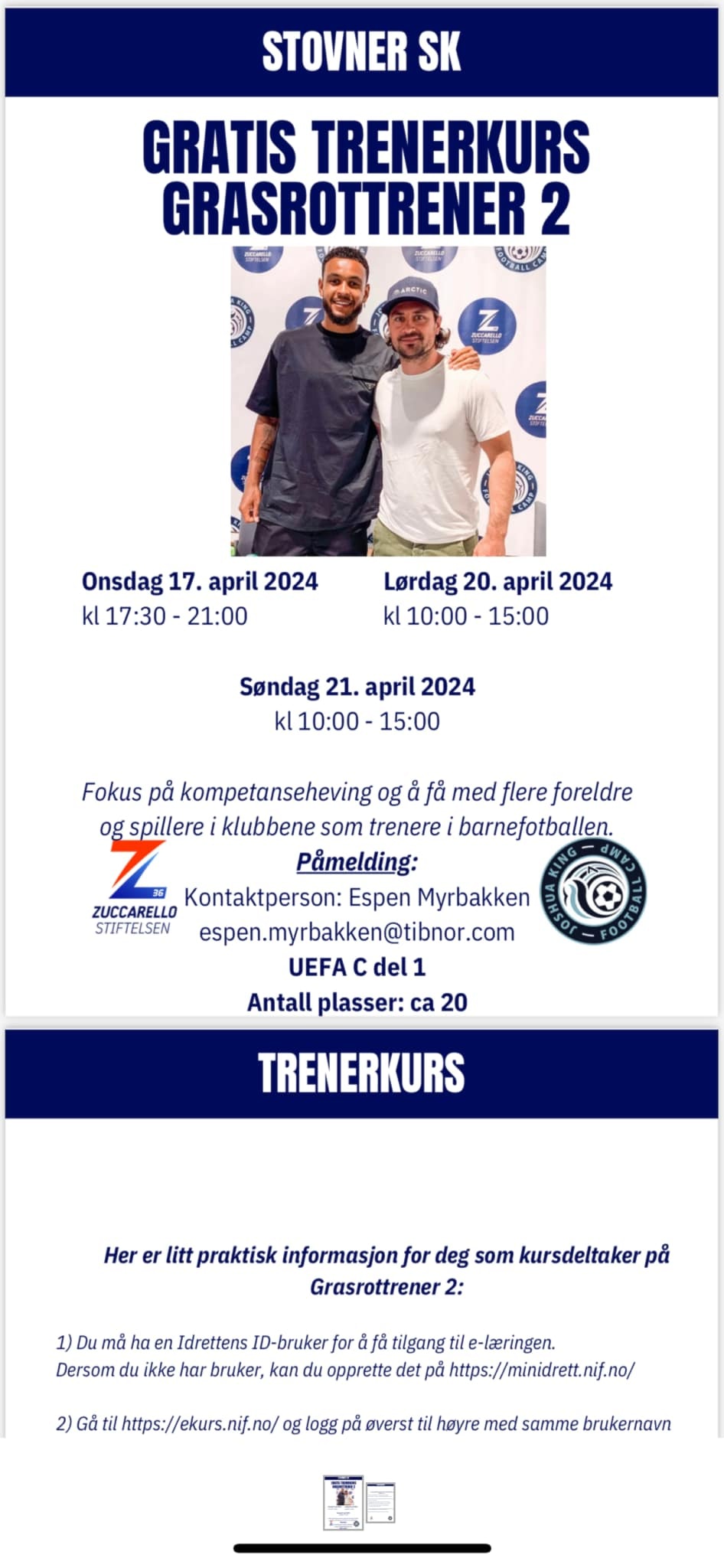 TRENERKURS FOTBALL, del 2